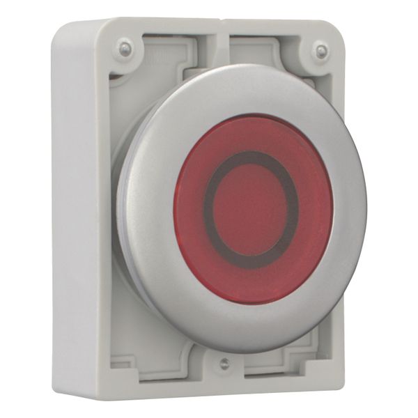 Illuminated pushbutton actuator, RMQ-Titan, Flat, momentary, red, inscribed 0, Metal bezel image 8