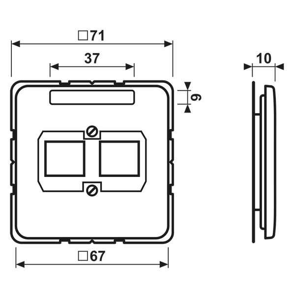 Centre plate for modular jack sockets 569-21ACS image 4