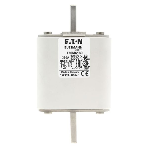 Fuse-link, high speed, 350 A, AC 1250 V, size 3, 76 x 90 x 139 mm, aR, DIN, IEC, single indicator image 17