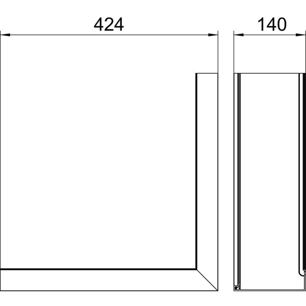 OT A Style EL Cover ext. corner Design duct Design Style 44x140x424 image 2