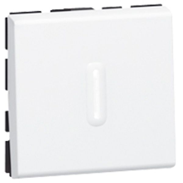 2-way switch Mosaic-whith LED indicator-20 AX-250 V~-2 modules-2 pole-white image 1