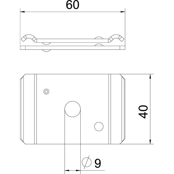 GMA M8 A4 Centre suspension for threaded rod M8 60x40 image 2