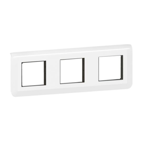 Mosaic plate with support for 3 x 2 modules horizontal mounting - white image 1