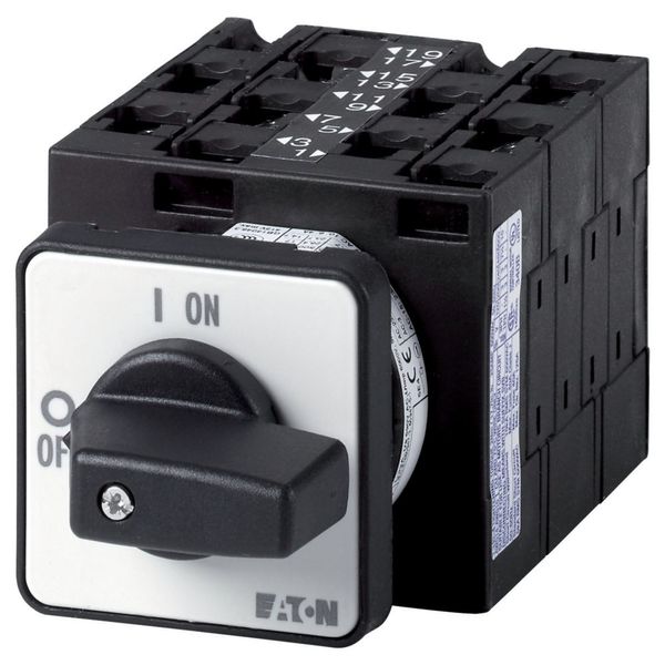 On-Off switch, T3, 32 A, flush mounting, 5 contact unit(s), 10-pole, with black thumb grip and front plate image 6