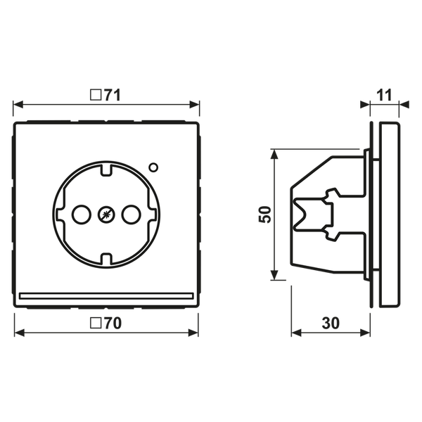Schuko socket with LED pilot light ME1520-OCLNW image 4