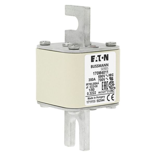 Fuse-link, high speed, 350 A, AC 690 V, DIN 1, 53 x 53 x 108 mm, aR, DIN, IEC, single indicator image 9