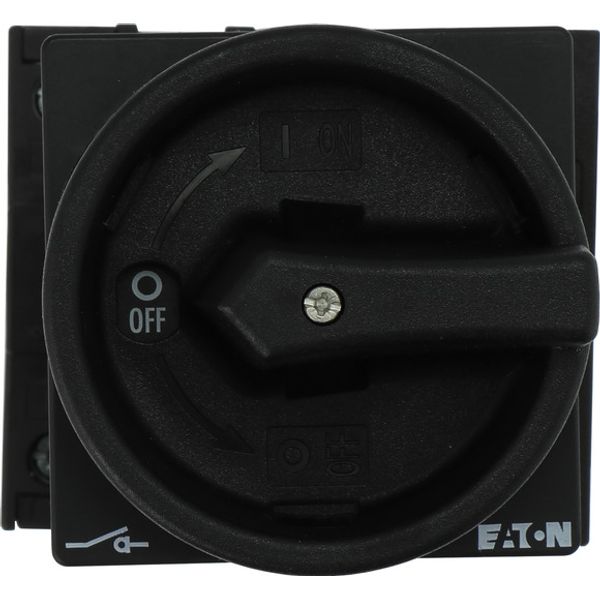 Main switch, P1, 40 A, rear mounting, 3 pole + N, 1 N/O, 1 N/C, STOP function, With black rotary handle and locking ring, Lockable in the 0 (Off) posi image 1