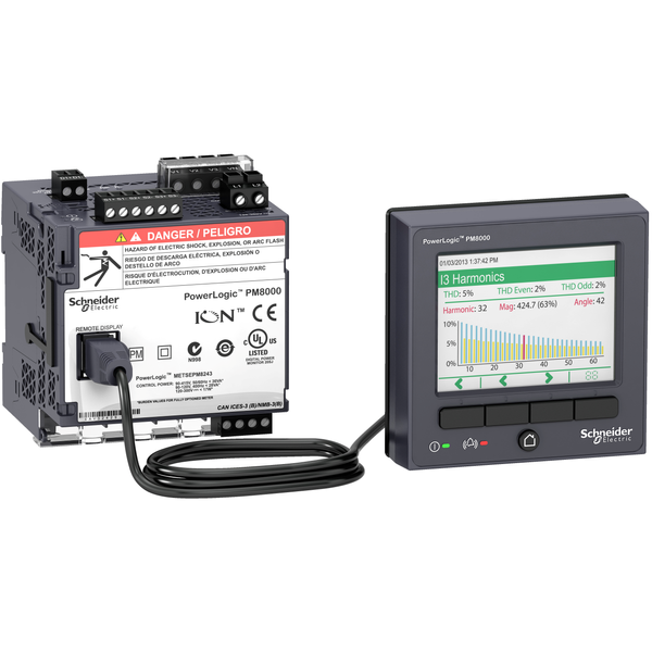 PowerLogic PM8000 - PM8244 DIN rail mount meter + Remote display - int. metering image 4