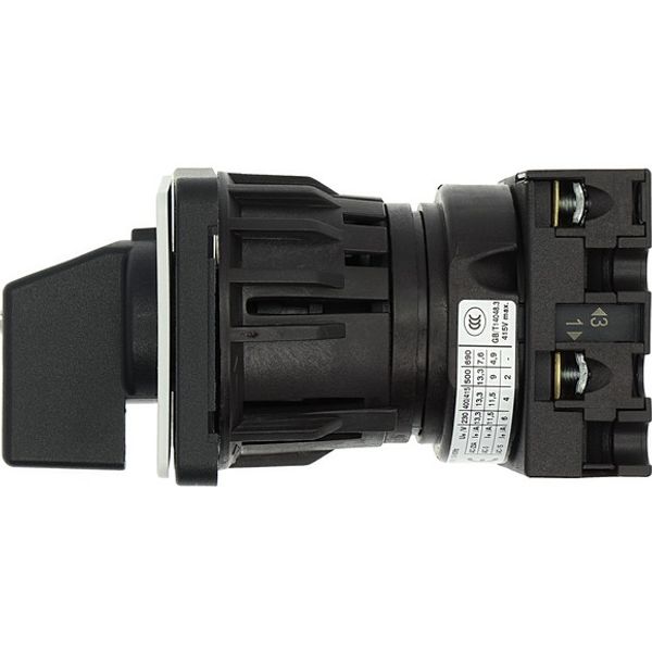 On-Off switch, T0, 20 A, centre mounting, 1 contact unit(s), 2 pole, with black thumb grip and front plate image 9