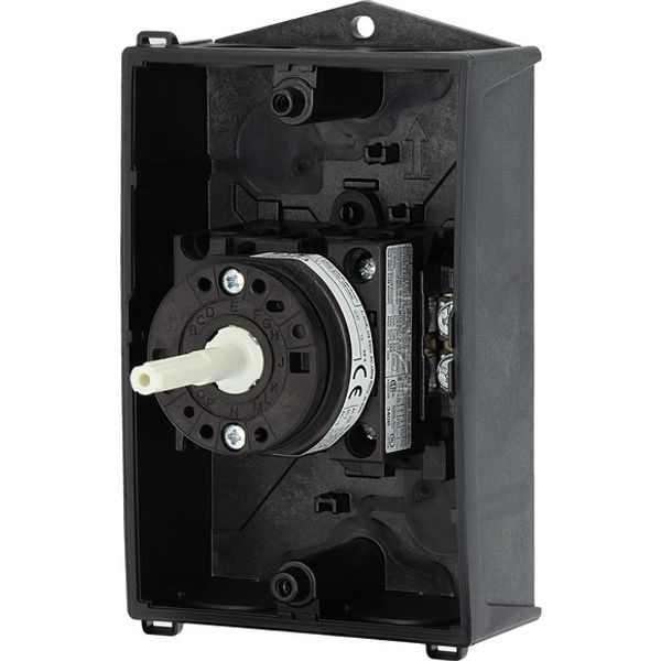 Main switch, T0, 20 A, surface mounting, 2 contact unit(s), 3 pole, 1 N/C, STOP function, With black rotary handle and locking ring image 7