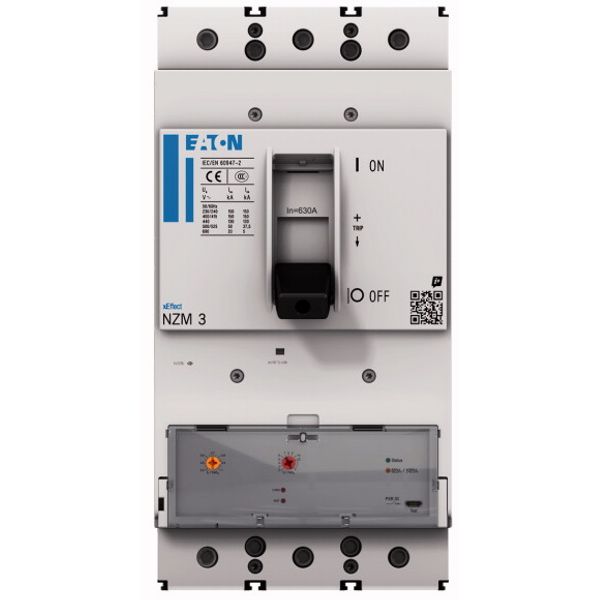 NZM3 PXR10 circuit breaker, 630A, 4p, variable, screw terminal image 1