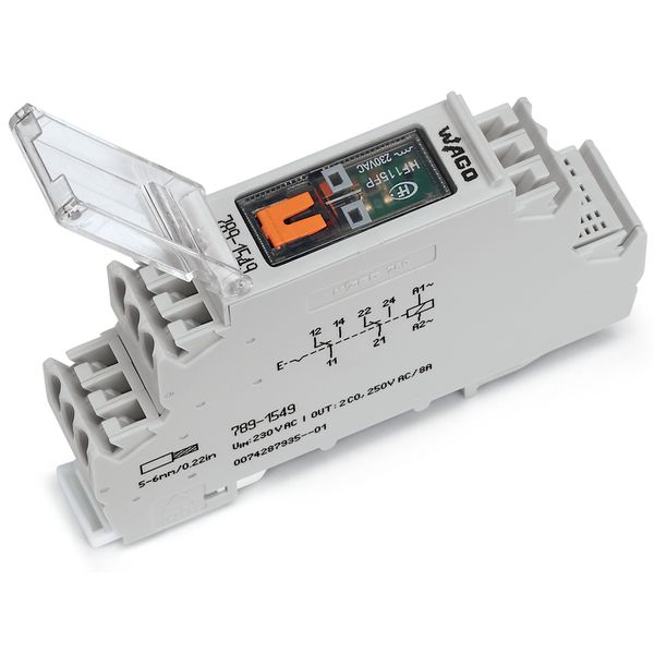 Relay module Nominal input voltage: 230 VAC 2 changeover contacts image 3