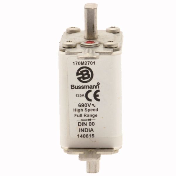 Fuse-link, high speed, 125 A, AC 690 V, DIN 00, 30 x 60 x 79 mm, gR, DIN, IEC, single indicator image 2