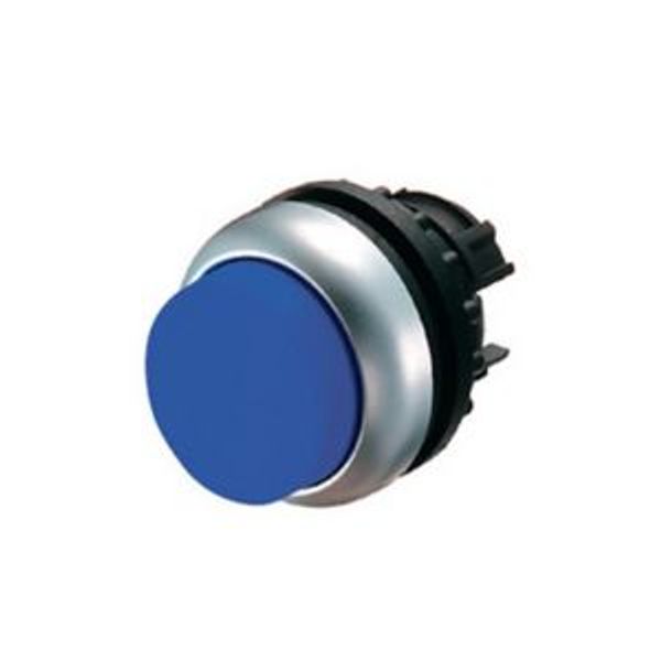 Illuminated pushbutton actuator, RMQ-Titan, Extended, maintained, Blue, Blank, Bezel: titanium image 2