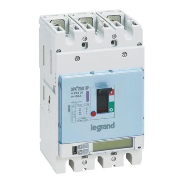 423421 Circuit breaker DPX3 250HP 3 poles,rated current of 100A and S10 electronic protection unit image 1