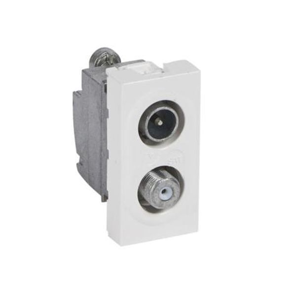 Arteor™ - TV socket - TV-SAT shielded - 0-2400 Hz - 1 module - White image 1