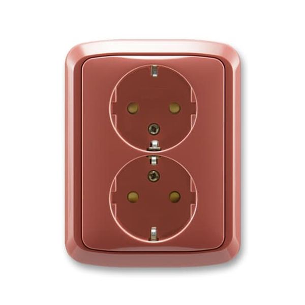 5512A-3459 R2 Double socket outlet with earthing contacts, shuttered image 1