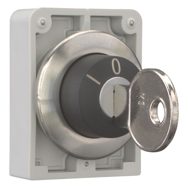 Key-operated actuator, Flat Front, maintained, 3 positions, Key withdrawable: I, 0, II, Bezel: stainless steel image 7