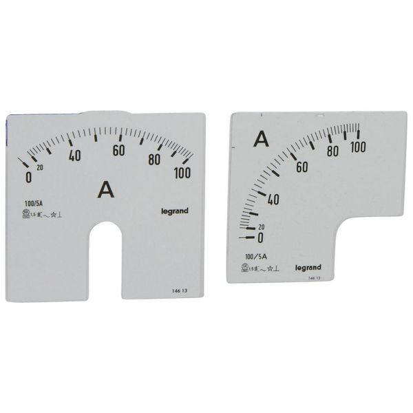 Measuring dial for ammeter - 0-100 A - fixing on door image 1
