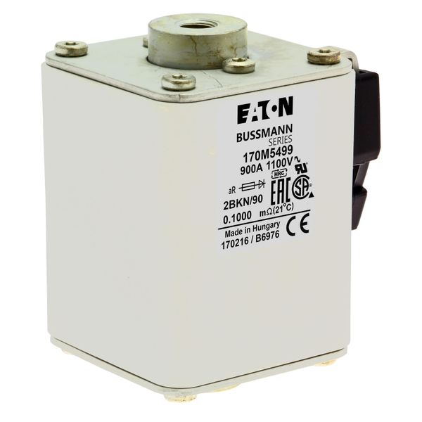 Fuse-link, high speed, 900 A, AC 1100 V, size 2, 61 x 77 x 91 mm, aR, IEC, UL, single indicator image 10