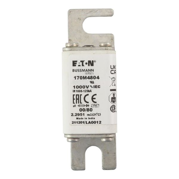 Fuse-link, high speed, 32 A, AC 1000 V, size 00, 30 x 47 x 98 mm, aR, DIN, IEC, single indicator image 24