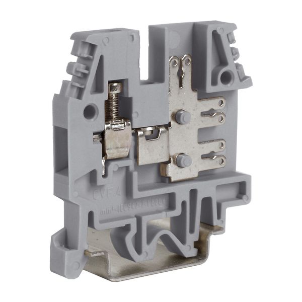 Screw terminal block with flat connection, grey color image 1