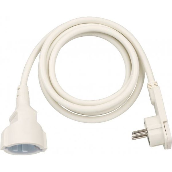 Short Extension Cable With Angled Flat Plug 2m H05VV-F3G1.5 white image 1