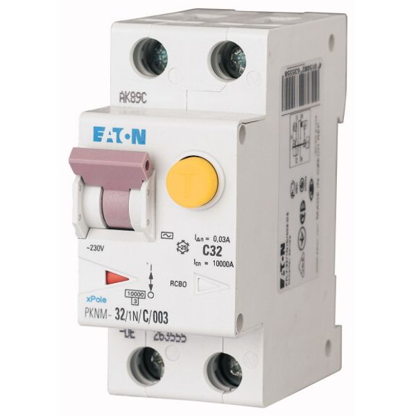 RCD/MCB combination, 32 A, 300 mA, MCB trip characteristic: C, 1p+N, RCD trip characteristic: A image 1