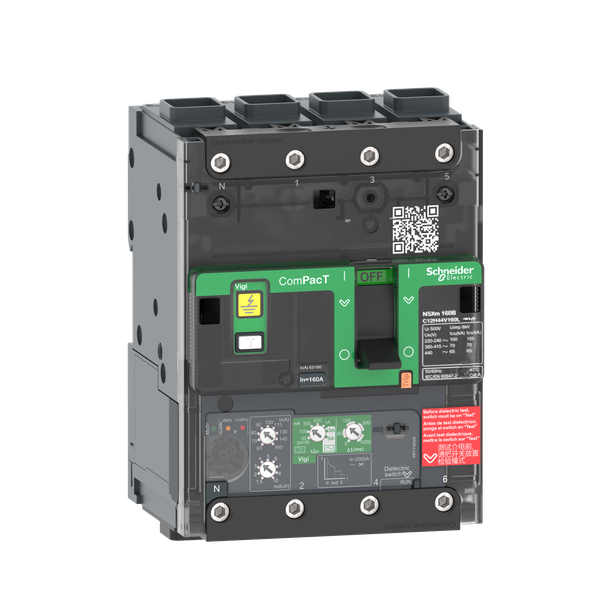 Circuit breaker, ComPacT NSXm 100F, 36kA/415VAC, 4 poles, MicroLogic 4.1 trip unit 25A, EverLink lugs image 4