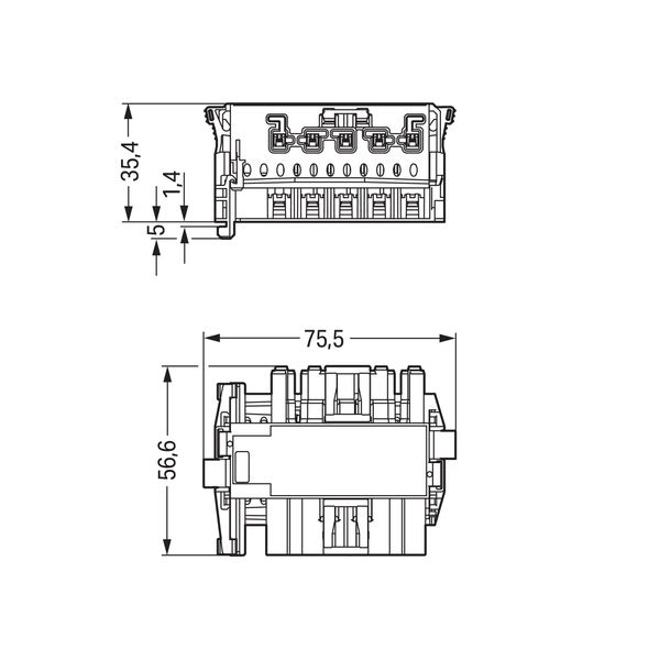 Linect® T-connector 5-pole Cod. A white image 5