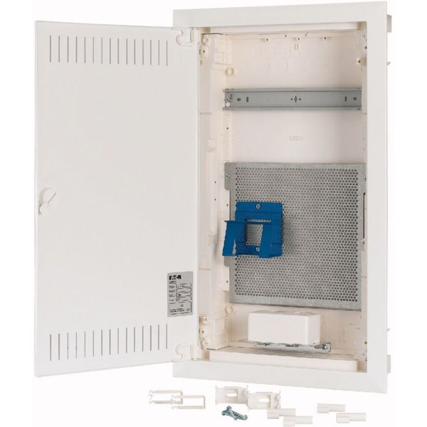 Hollow wall compact distribution board, multimedia, 3-rows, flush sheet steel door image 8
