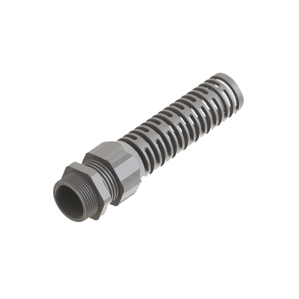Cable gland, spiral, PG21, 10-14mm, PA6, light grey RAL7035, IP68 image 1
