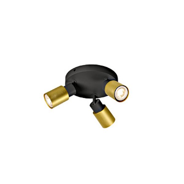 PURI 2.0 Tube round max. 3x 6W GU10 black / gold image 1