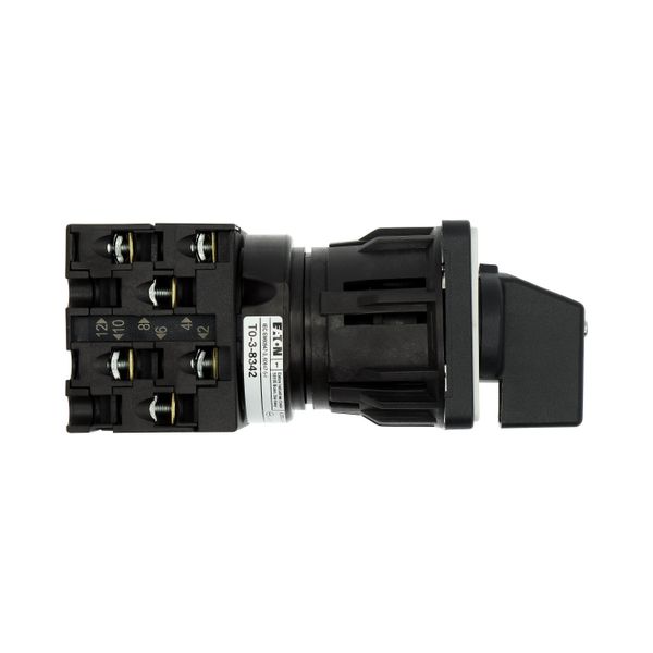 On-Off switch, T0, 20 A, centre mounting, 3 contact unit(s), 6 pole, with black thumb grip and front plate image 19