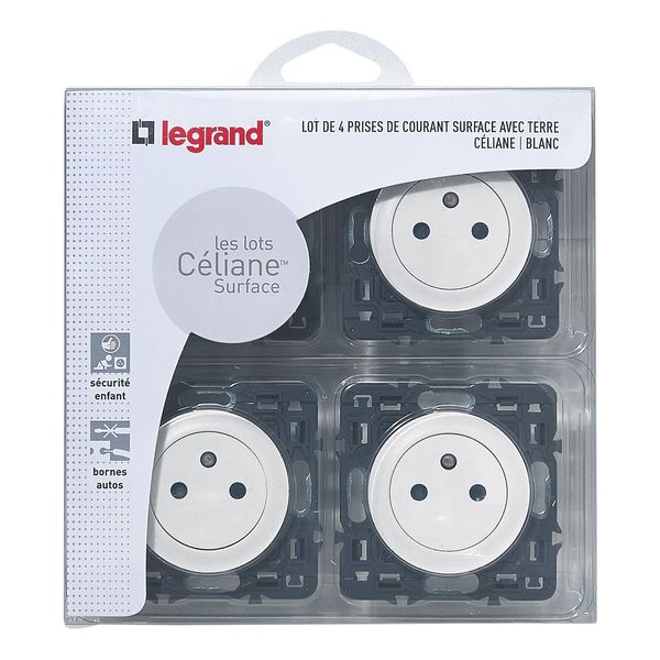 MULTIPACK CELIANE 4 SOCKETS FB STANDARD 2P+E WHITE COMPOSABLE image 1