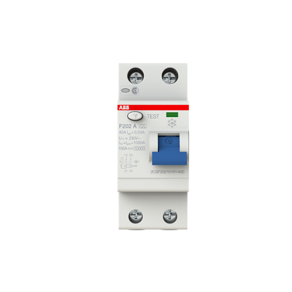 F202 A-40/0.03 Residual Current Circuit Breaker 2P A type 30 mA image 1