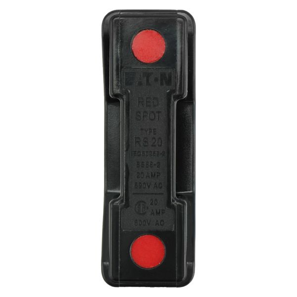 Fuse-holder, LV, 20 A, AC 690 V, BS88/A1, 1P, BS, front connected, back stud connected, black image 25