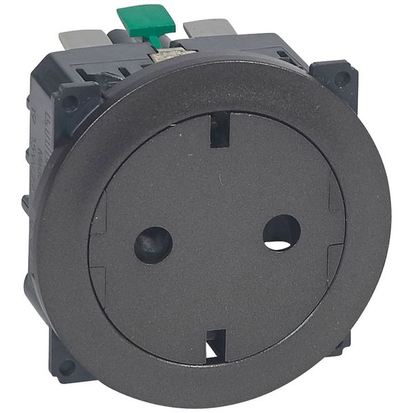 SOCKET 2P+E SCHUKO GRAPHITE SURFACE image 1