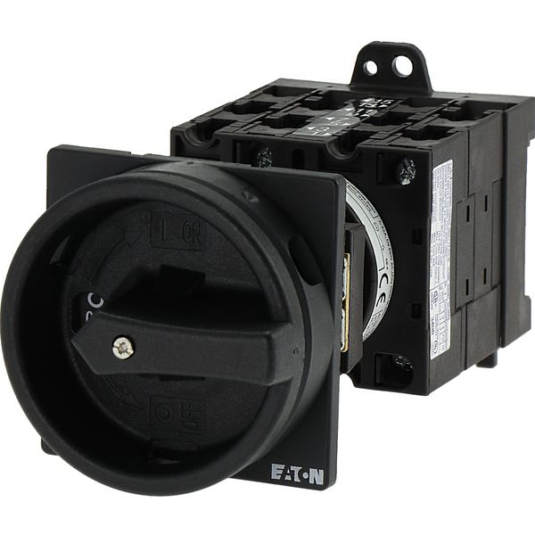 Main switch, T3, 32 A, rear mounting, 4 contact unit(s), 8-pole, STOP function, With black rotary handle and locking ring, Lockable in the 0 (Off) pos image 9