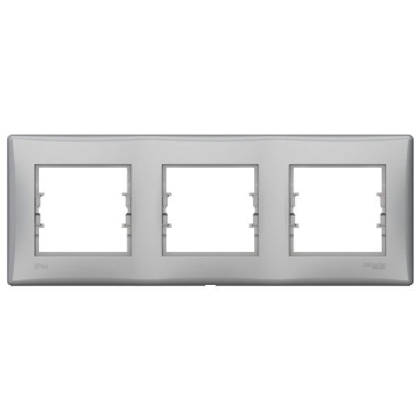 Sedna 3-gang horizontal IP44 frame aluminium image 1