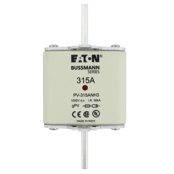 Fuse-link, high speed, 400 A, DC 1000 V, NH3, gPV, UL PV, UL, IEC, dual indicator image 9