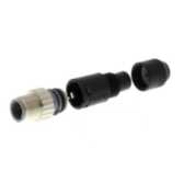 Field assembly connector, M12 straight plug (male), 4-poles, A coded, image 1