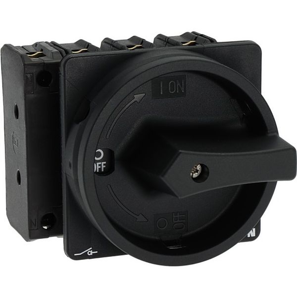 Main switch, P3, 100 A, flush mounting, 3 pole + N, 1 N/O, 1 N/C, STOP function, With black rotary handle and locking ring, Lockable in the 0 (Off) po image 8