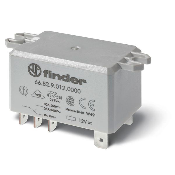 Power Rel. F.250 with top flange mount 2RT 30A/12VDC/AgCdO (66.82.9.012.0000) image 3