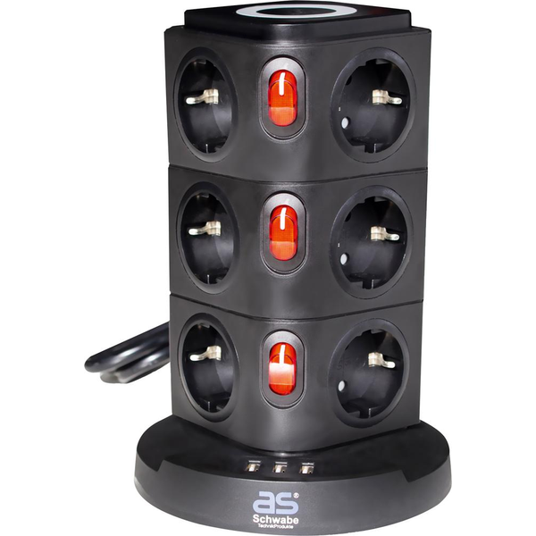 Table socket tower 12-fold
with 2.0m plastic sheathed cable H05VV-F 3G1.5 image 1