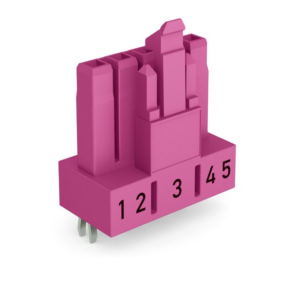Socket for PCBs straight 5-pole pink image 1