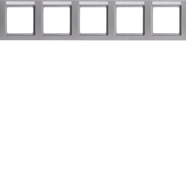 Frame 5gang horizontal, labelling field, Q.3, alu velvety image 1
