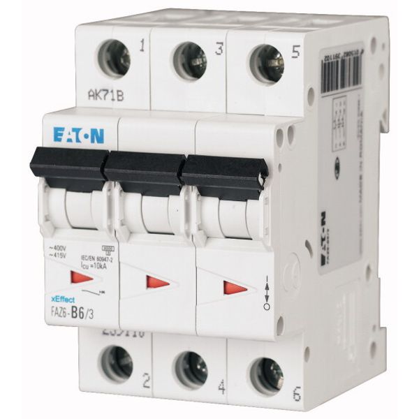 Miniature circuit breaker (MCB), 4 A, 3p, characteristic: B, 6 kA image 1