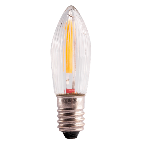 LED Bulb Clear Ribbed 0.2W E10 8-55V 12Lm 2100K THORGEON image 2