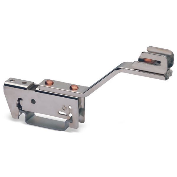 Busbar carrier for busbars Cu 10 mm x 3 mm single side, angled gray image 1